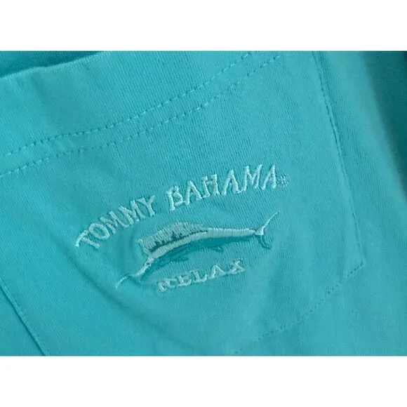 Tommy Bahama Mens Relax Long Sleeve Turquoise T-Shirt L 100% Cotton - Picture 4 of 7